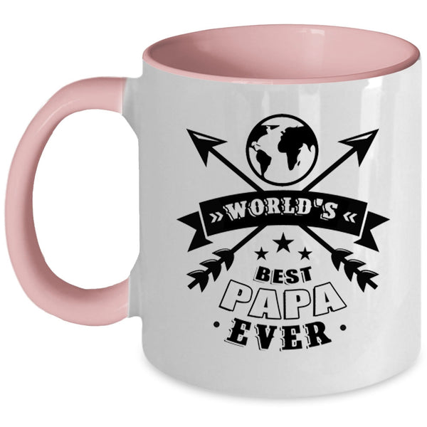 Best Dad Ever Coffee Mug, World's Best Papa Ever Accent Mug