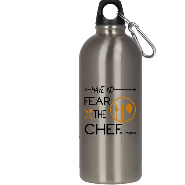 Have No Fear The Chef Is Here 20 oz Stainless Steel Bottle,Funny Gift For Chef Outdoor Sports Water Bottle