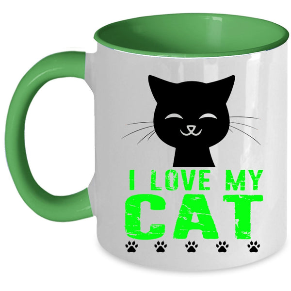 Cute Gift For My Daughter Coffee Mug, I Love My Cat Accent Mug