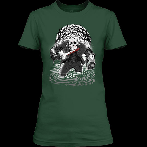 A black t-shirt with the shopify logo