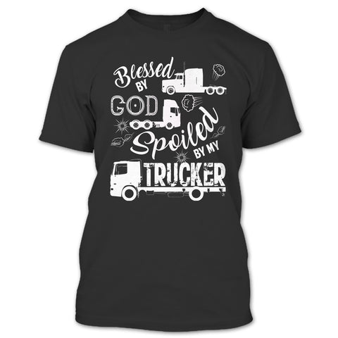 A black t-shirt with the shopify logo