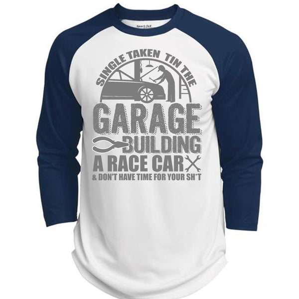 Garage Building A Race Car T Shirt, I Love Mechanic T Shirt, Awesome T-Shirts  (Polyester Game Baseball Jersey)