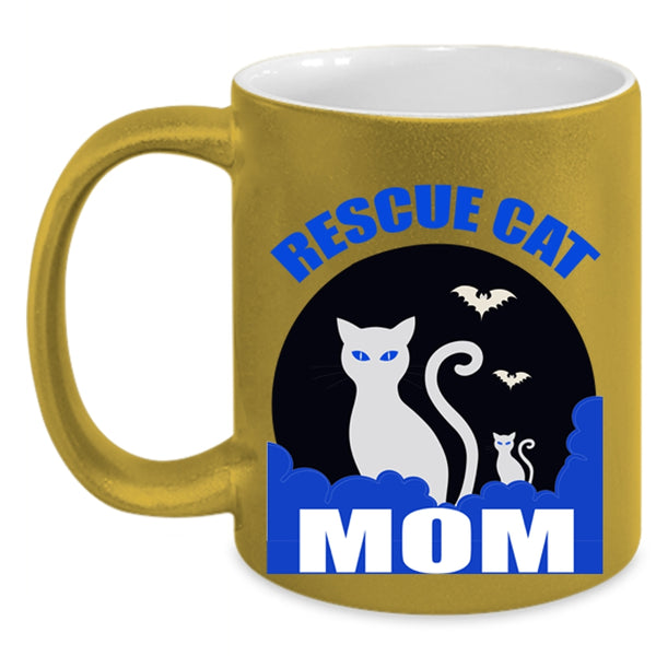 Best Gift For Mom Coffee Mug, Rescue Cat Mom Accent Mug