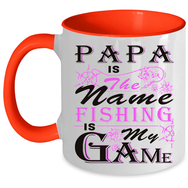 Fishing Is My Game Coffee Mug, Papa Is The Name Accent Mug