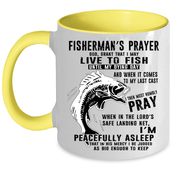 Cool Gift For Fisherman Coffee Mug, Fisherman's Prayer Accent Mug