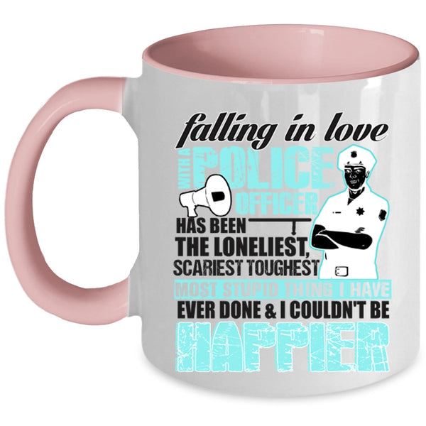 I Love My Police Officer Coffee Mug, Falling In Love With A Police Officer Accent Mug