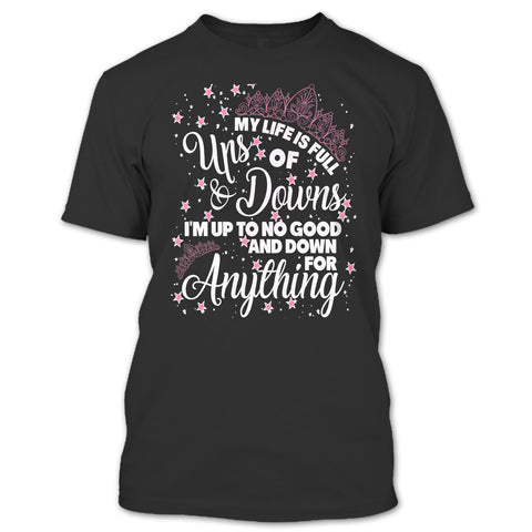 A black t-shirt with the shopify logo