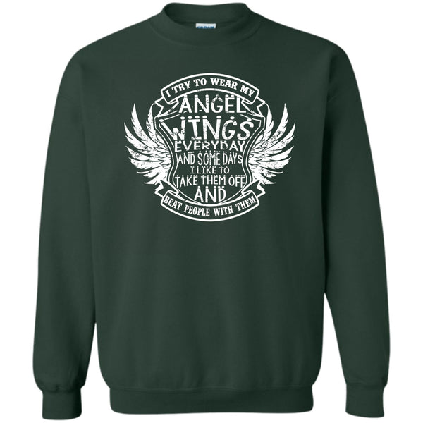 Beat People With Them T Shirt, Coolest Angels Wings Sweatshirt