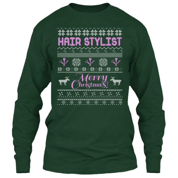 Hair Stylist Merry Christmas T Shirt, Coolest Hair Stylist T Shirt