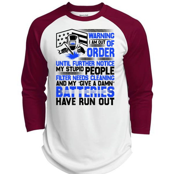 I Am Out Of Order T Shirt, I Love Welding T Shirt, Awesome T-Shirts  (Polyester Game Baseball Jersey)