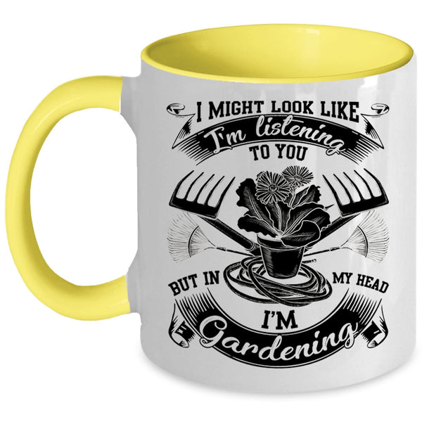 Cute Gardener Coffee Mug, In My Head I'm Gardening Accent Mug
