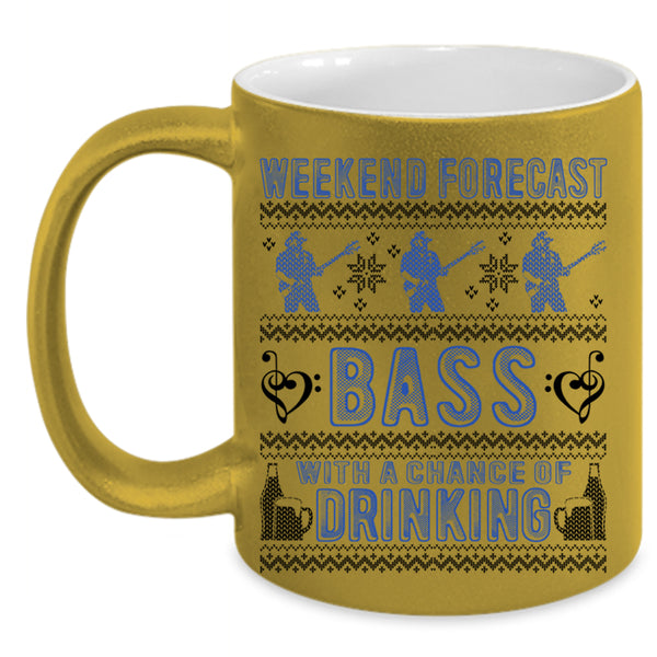 Chance Of Drinking Coffee Mug, Weekend Forecast Bass Accent Mug