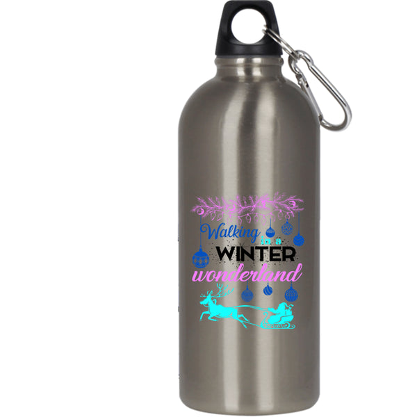 Walking In A Winter Wonderland 20 oz Stainless Steel Bottle,Cute Christmas Outdoor Sports Water Bottle