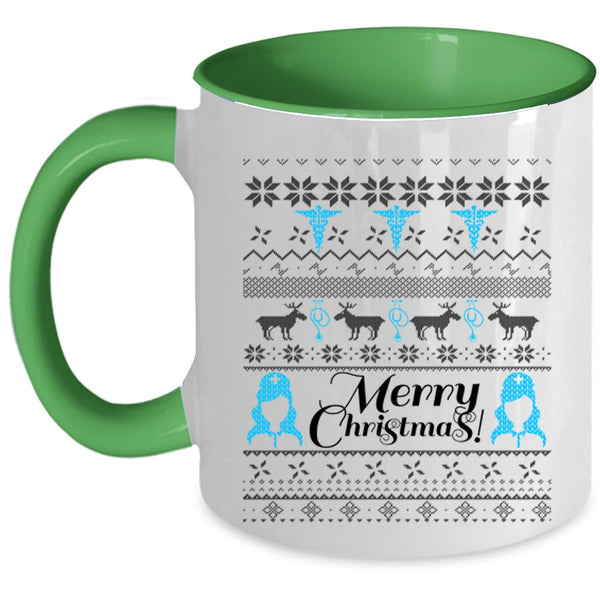 Christmas Gift For Nurse Coffee Mug, Merry Christmas Accent Mug