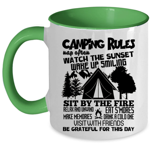 Awesome Gift For Camper Coffee Mug, Camping Rules Accent Mug