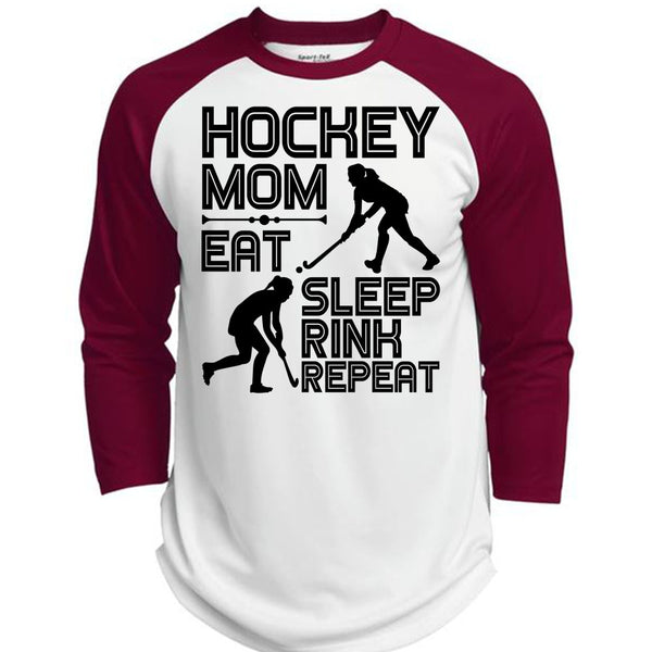 Hockey Mom Eat Sleep Rink Repeat T Shirt, I Love Hockey T Shirt, Awesome T-Shirts  (Polyester Game Baseball Jersey)