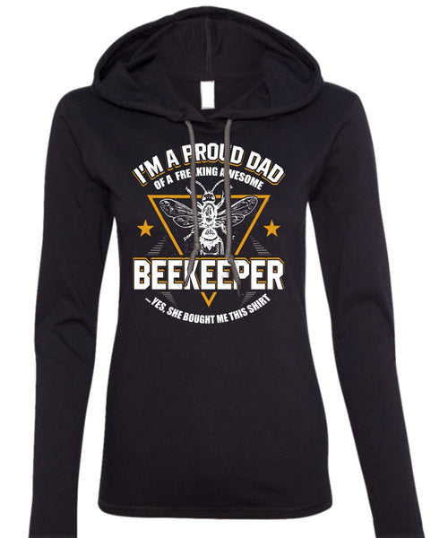 I'm A Proud Dad T Shirt, Awesome Beekeeper T Shirt (Anvil Ladies Ringspun Hooded)