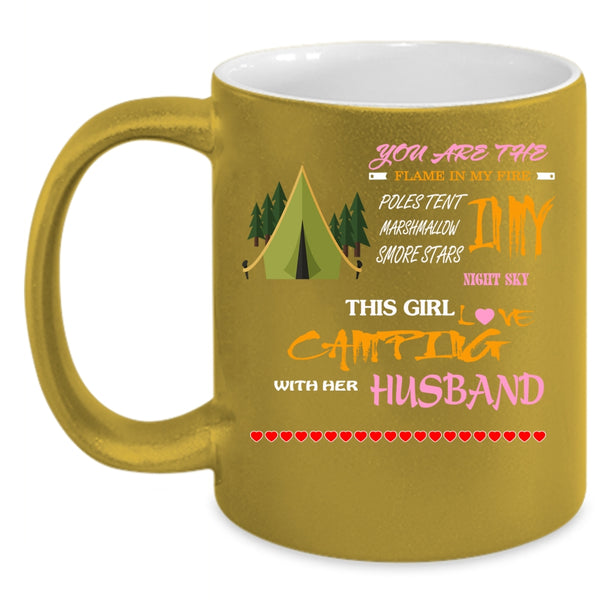 This Girl Loves Camping With Her Husband Coffee Mug, Funny Camping Coffee Cup
