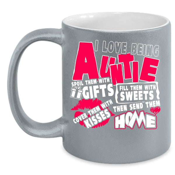I Love Being Auntie Coffee Mug, Cute Auntie Coffee Cup