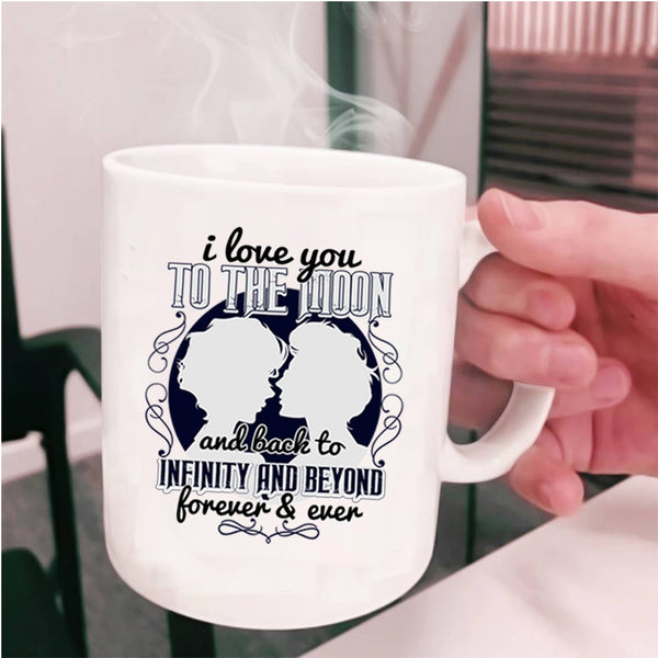 Cool Couple Coffee Mug, I Love You To The Moon And Back Cup