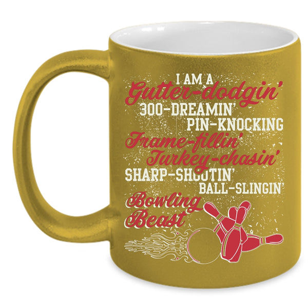 I Am A Bowling Beast Coffee Mug, I Love Bowling Coffee Cup