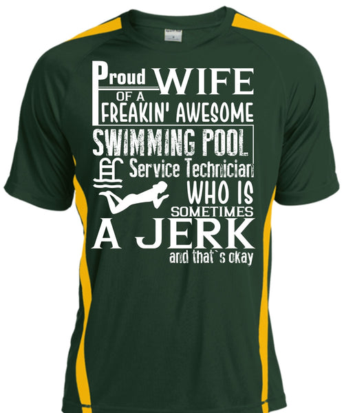 Proud Wife Of A Freaking Awesome Swimming T Shirt, Being A Swimmer T Shirt, Cool Shirt