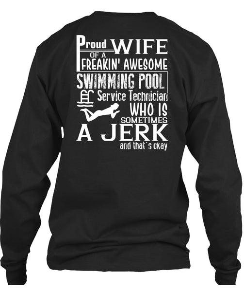 Proud Wife Of A Freaking Awesome Swimming T Shirt, Being A Swimmer T Shirt