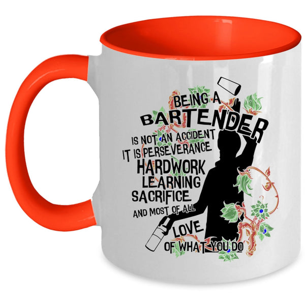 Cute Bartender Coffee Mug, Being A Bartender Is Not An Accident Accent Mug