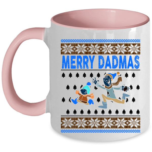 Christmas Gift For Dad Coffee Mug, Merry Dadmas Accent Mug