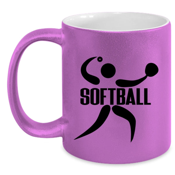 Funny Gift For Softball Player Coffee Mug, Softball Accent Mug