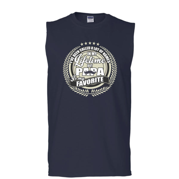 Papa Is My Favorite Name T Shirt, Coolest Papa Ever Tank Top (Men's Cotton Sleeveless)