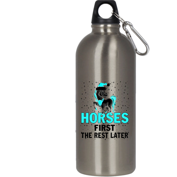 Horses First The Rest Later 20 oz Stainless Steel Bottle,Merry Little Christmas Outdoor Sports Water Bottle