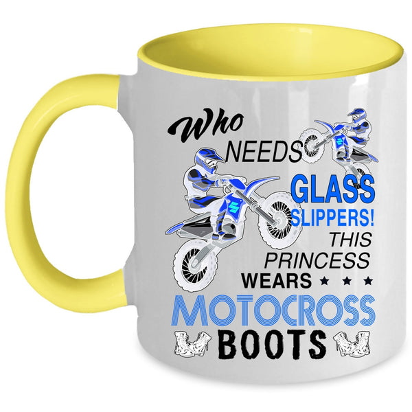 Cute Girls Coffee Mug, This Princess Wears Motocross Boots Accent Mug
