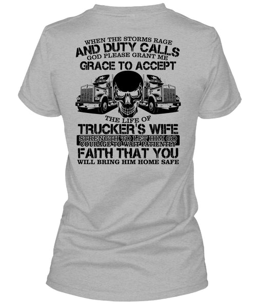 The Life Of Trucker's Wife T Shirt, I Love Trucking T Shirt