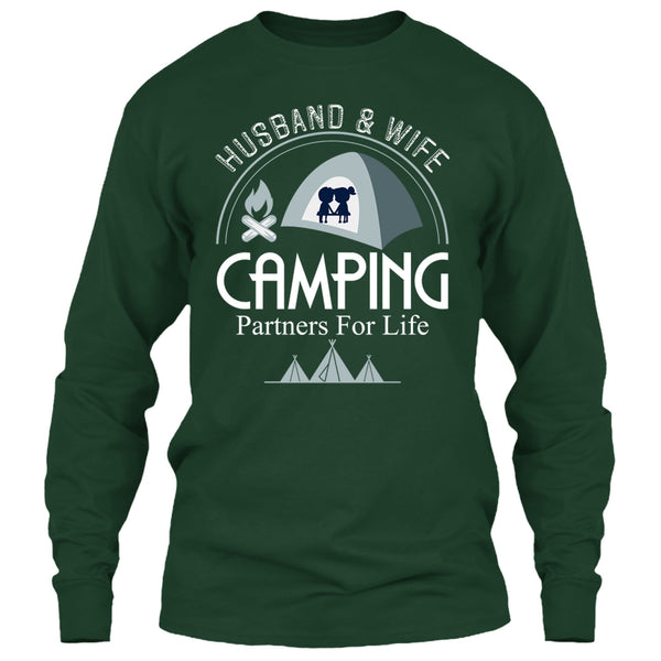 Husband & Wife T Shirt, Camping Partners For Life T Shirt