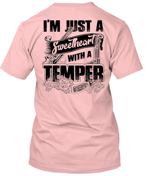Sweetheart With A Temper T Shirt, I Love Hunting T Shirt