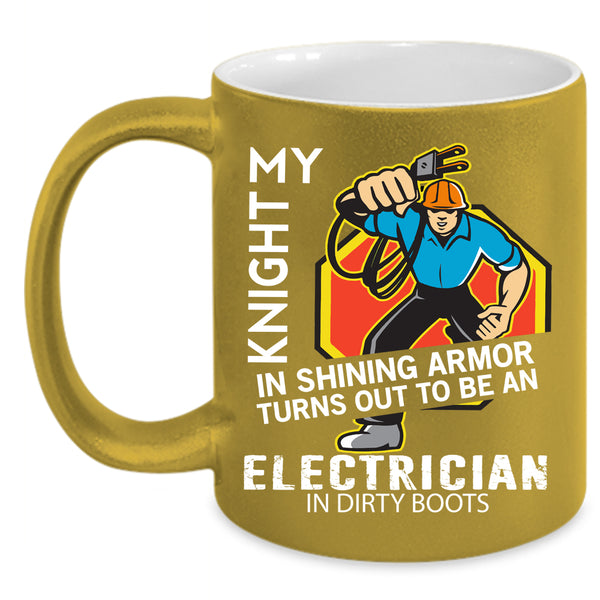 To Be An Electrician In Dirty Boots Coffee Mug, Cool Job Coffee Cup