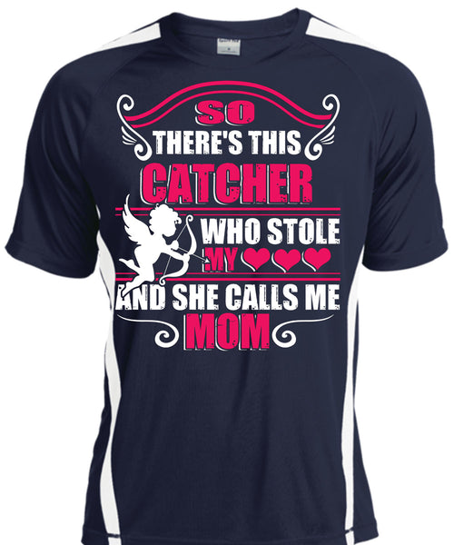 So There's This Catcher Who Stole My Heart T Shirt, She Calls Me Mom T Shirt, Cool Shirt