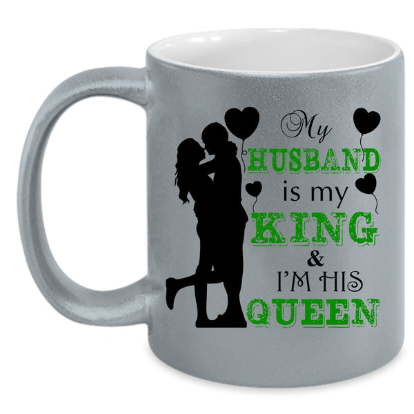 I'm His Queen Coffee Mug, My Husband Is My King Accent Mug