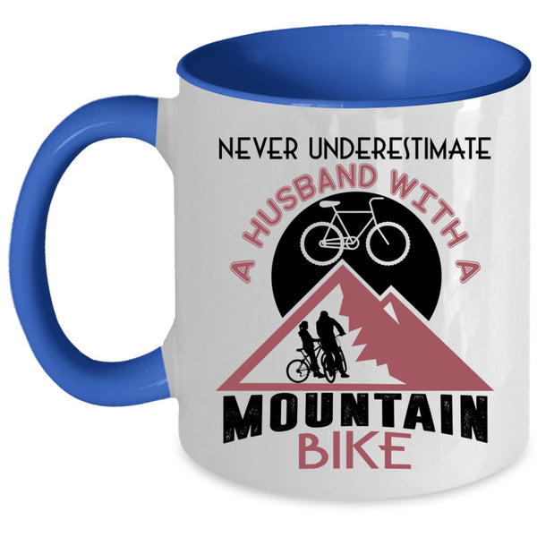 Married Coffee Mug, Husband With A Mountain Bike Accent Mug