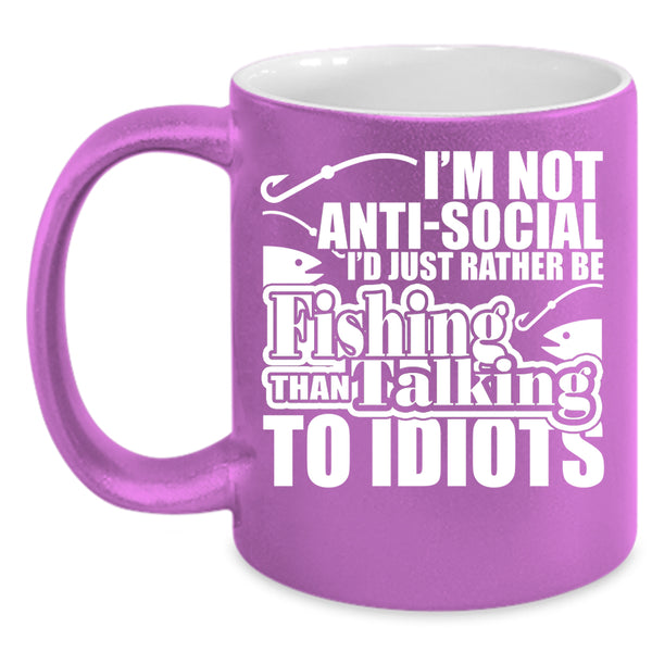 I'd Just Rather Be Fishing Coffee Mug, Funny Fishing Coffee Cup