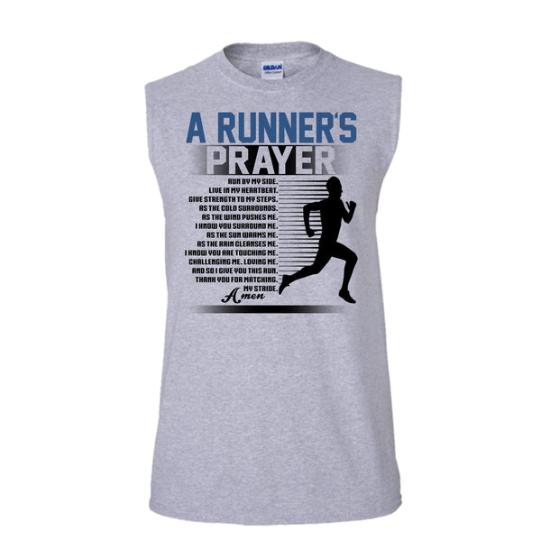 A Runner's Prayer T Shirt, Coolest Runner Tank Top (Men's Cotton Sleeveless)