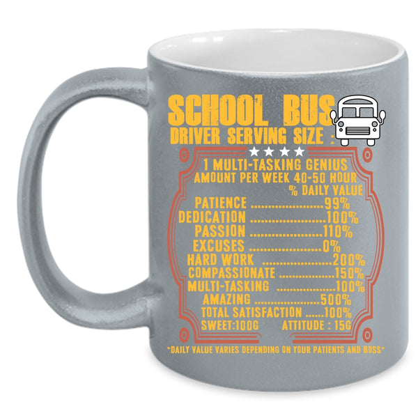 School Bus Driver Serving Size Coffee Mug, Cute School Bus Driver Coffee Cup