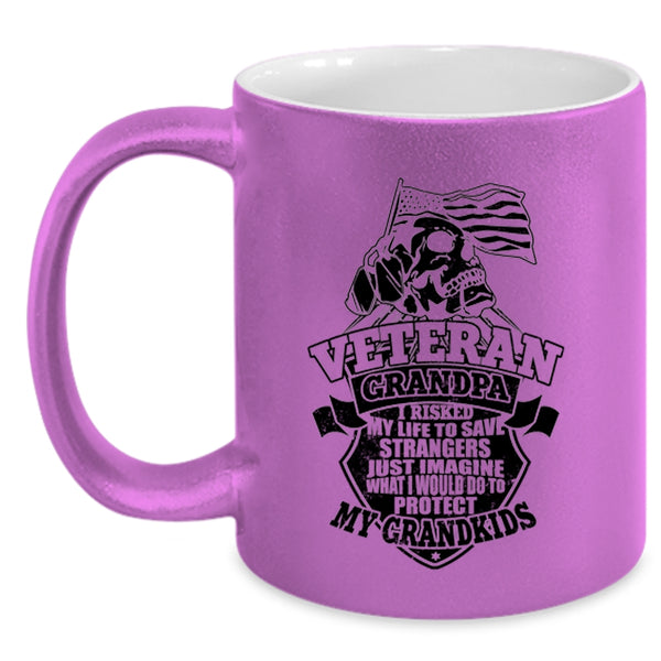 I Would Do To Protect My Grandkids Coffee Mug, Veteran Grandpa Accent Mug