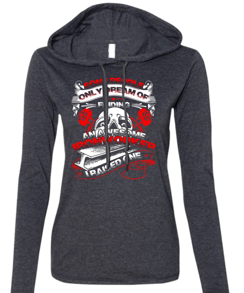 Awesome Ironworker T Shirt, Being An Ironworker T Shirt (Anvil Ladies Ringspun Hooded)
