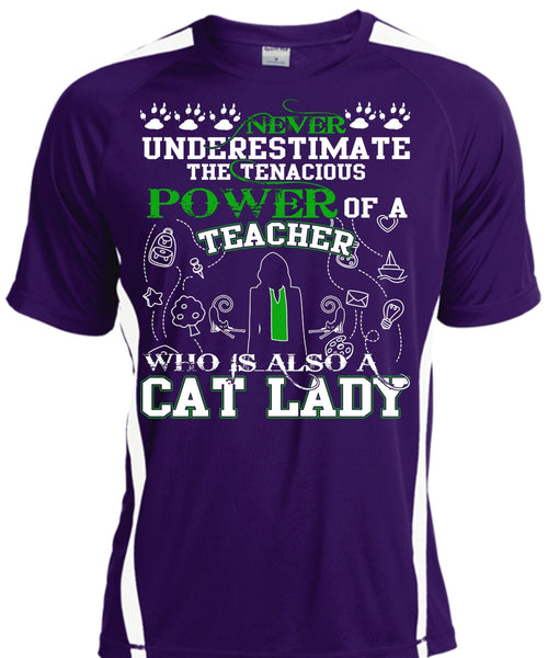 Power Of A Teacher T Shirt, Who Is Also A Cat Lady T Shirt, Cool Shirt