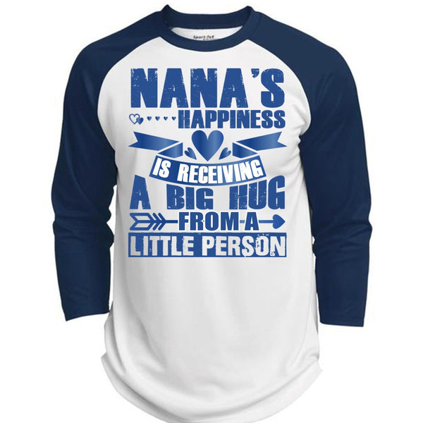 Nana's Happiness Is Receiving A Big Hug T Shirt, Being A Nana T Shirt, Awesome T-Shirts  (Polyester Game Baseball Jersey)