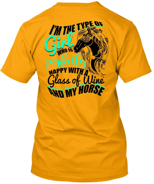 Glass Of Wine And My Horse T Shirt, I Love Horse T Shirt