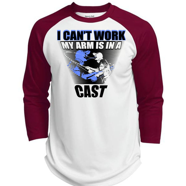I Can't Work My Arm Is In A Cast T Shirt, I Love Fishing T Shirt, Awesome T-Shirts  (Polyester Game Baseball Jersey)