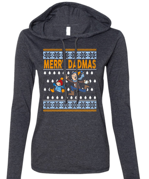 Merry Dadmas T Shirt, This Girl Loves Christmas T Shirt (Anvil Ladies Ringspun Hooded)